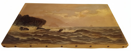 1920s Oregon Coastline Oil Painting | Portland Canvas Stamp Reed