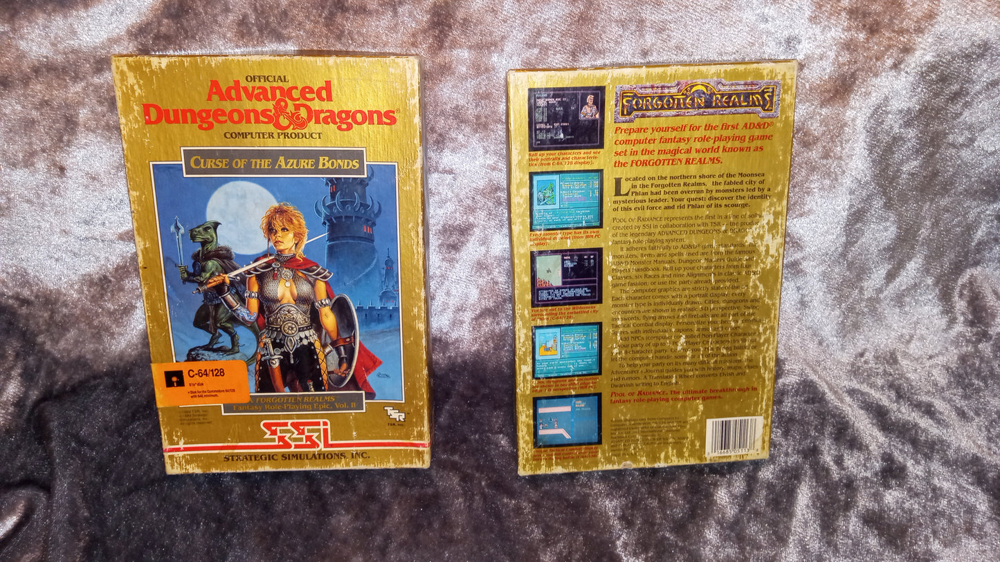 Commodore 64/128 – Curse of the Azure Bonds (SSI AD&D, 1989) – Complete Box Set