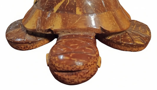 Aloha Wood Art by Le Family 3D Honu Turtle Figurine | Intricate Coconut Wood Carving | Hawaiian Sea Life Collectible