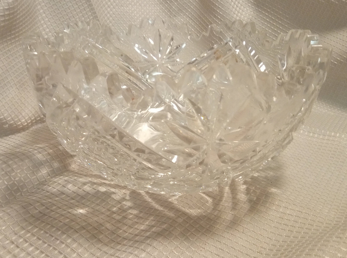 Spectacular Vintage Lead Crystal Centerpiece Bowl - 8" Heavy Brilliant Cut Glass | Early to Mid-Century Elegance
