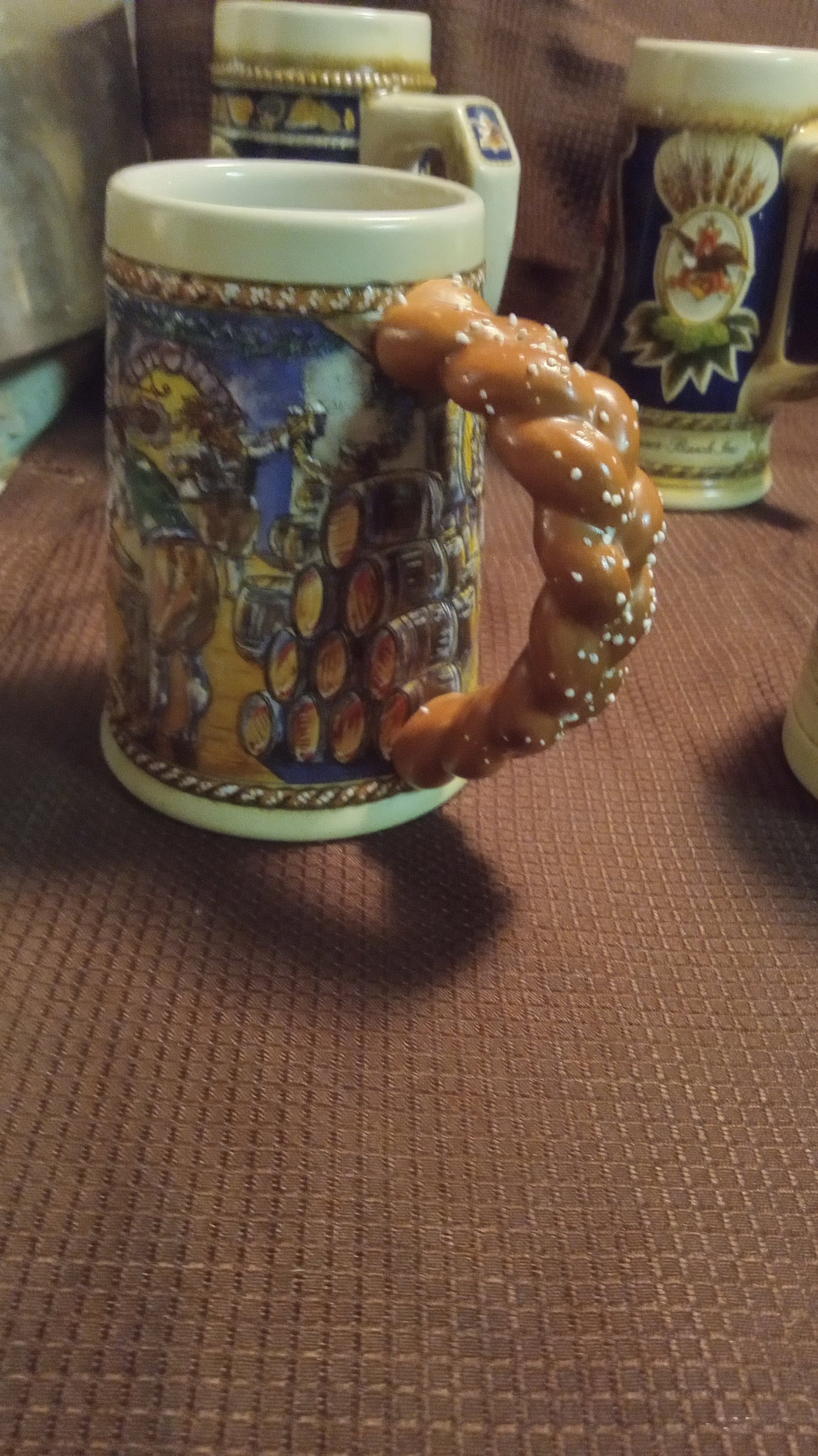 Lot of 6 Mint Budweiser Beer Steins (No Box) – 1992 Oktoberfest, 2004 Holiday Clydesdales, Vintage Ceramarte Collection