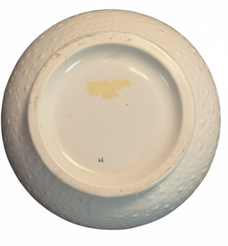 Early 1900's Embossed Floral Wash Pitcher – White with Gold & Yellow Accents – Victorian Ironstone Style