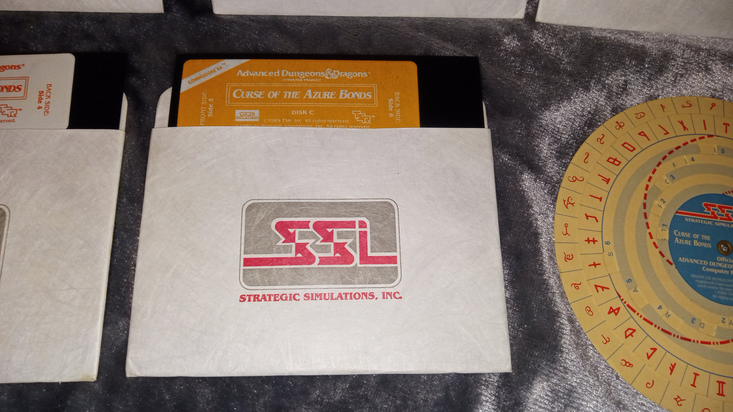 Commodore 64/128 – Curse of the Azure Bonds (SSI AD&D, 1989) – Complete Box Set