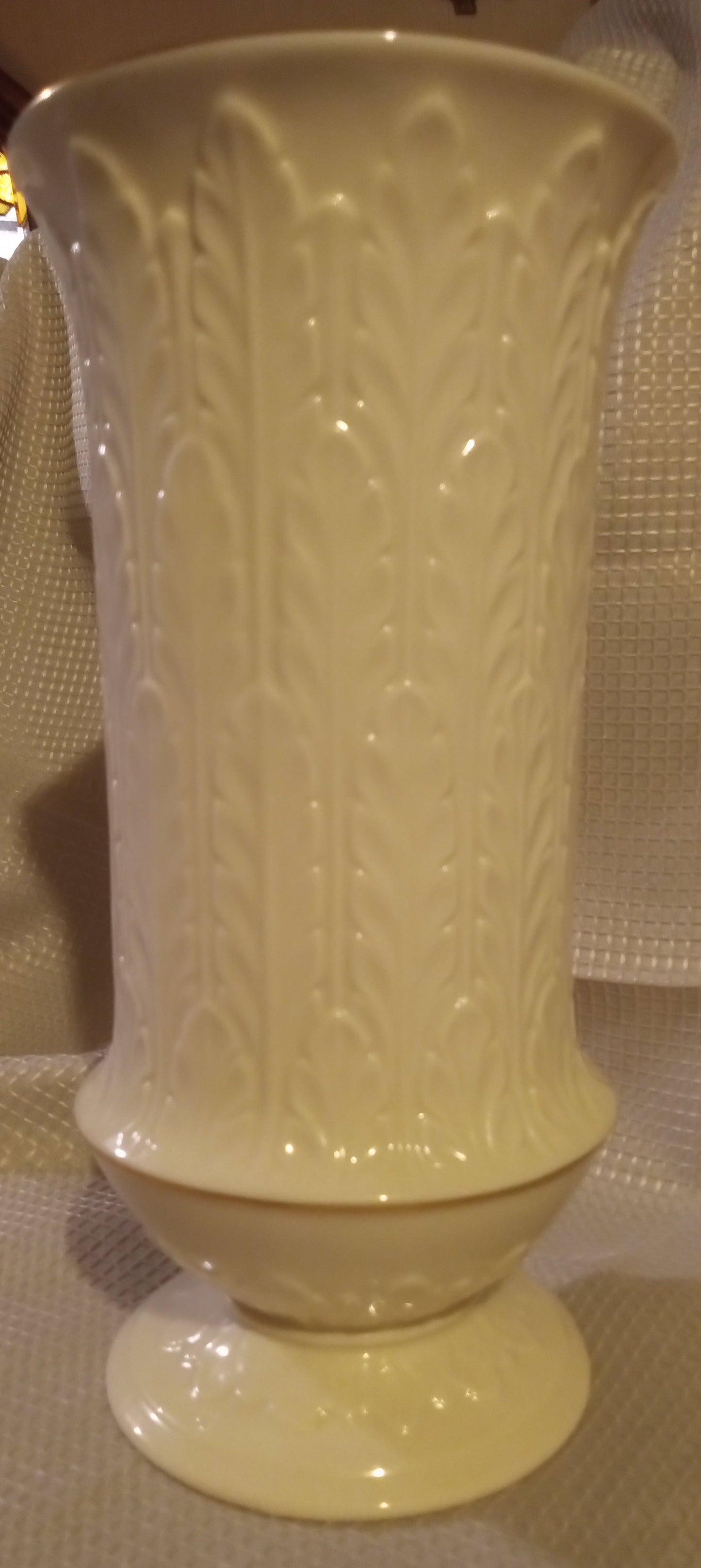 Monumental Lenox Ivory China 24K Gold 12+" Vase | Mint Perfect USA Acanthus Leaf Urn