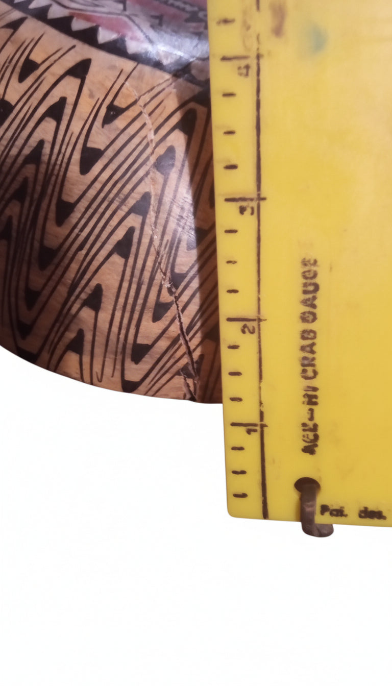 Hand Carved Tribal Mask | Abalone Shell Inlay | Polynesian Folk Art Decor (13" x 8")