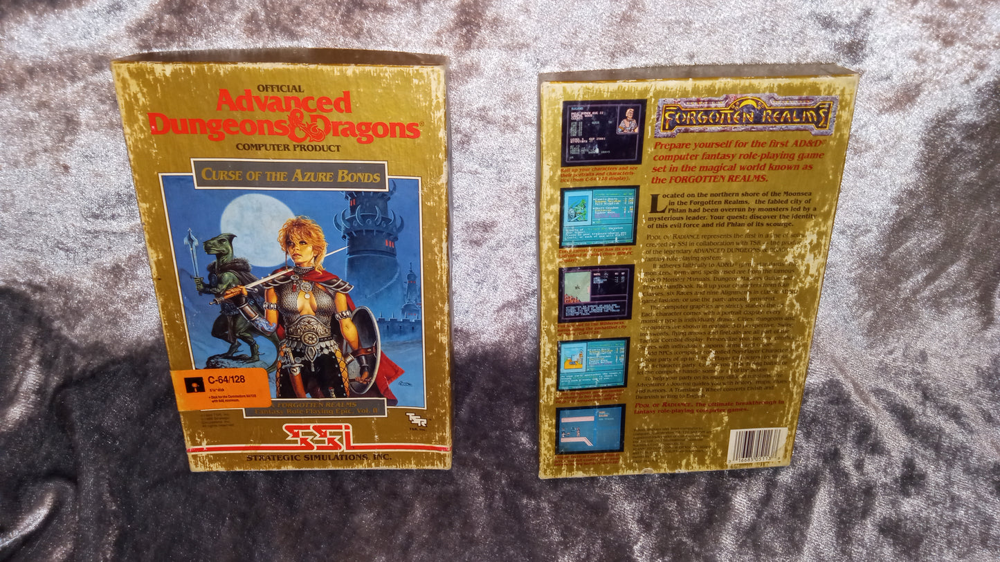 Commodore 64/128 – Curse of the Azure Bonds (SSI AD&D, 1989) – Complete Box Set