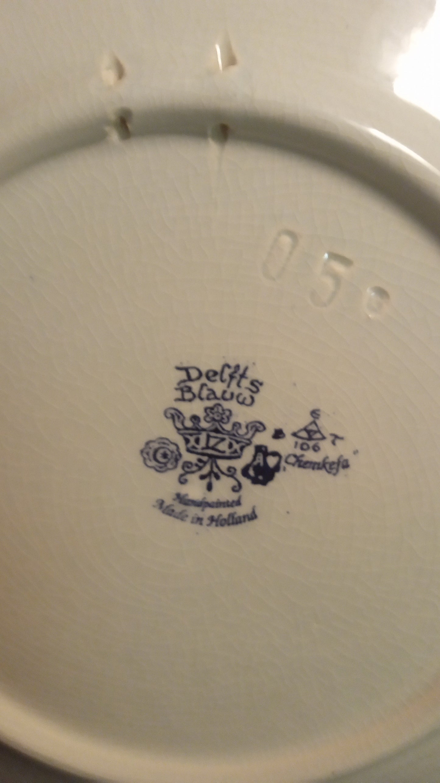 RARE Oversized 11.5" Delfts Blauw Charger Plate - Handpainted Dutch 'Merrymaking' Scene with Dancing Dog!