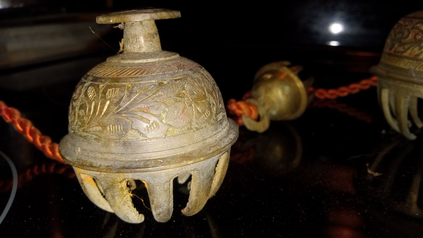 Hand-Etched Indian Brass Chimes - Bohemian Global Decor Lot