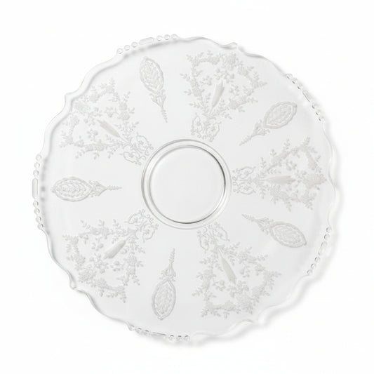 14-1/2" Imperial Candlewick LIDO Etched Serving Platter | Clear Elegant Glass Centerpiece | FREE Insured US Priority Ship