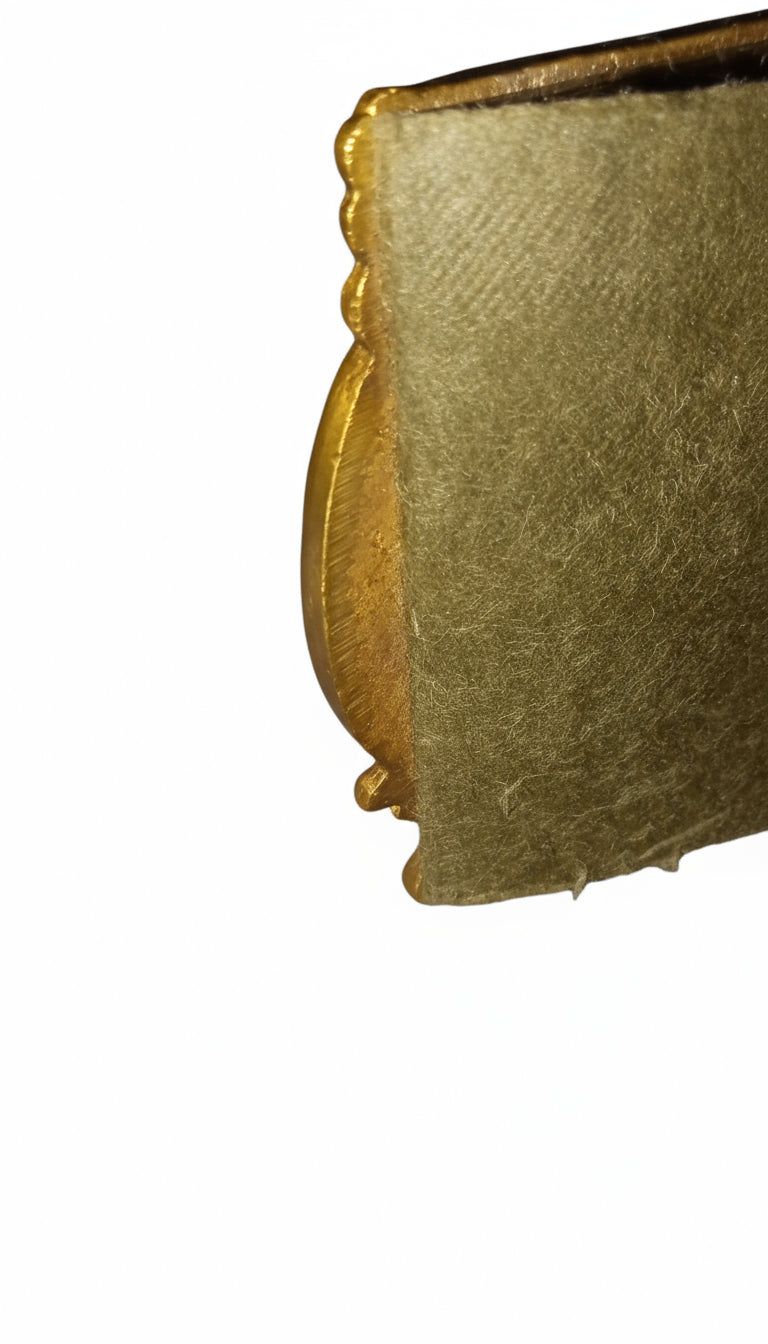 Antique Ornate Brass Ink Blotter Wooden Curved Bottom Highly Detailed