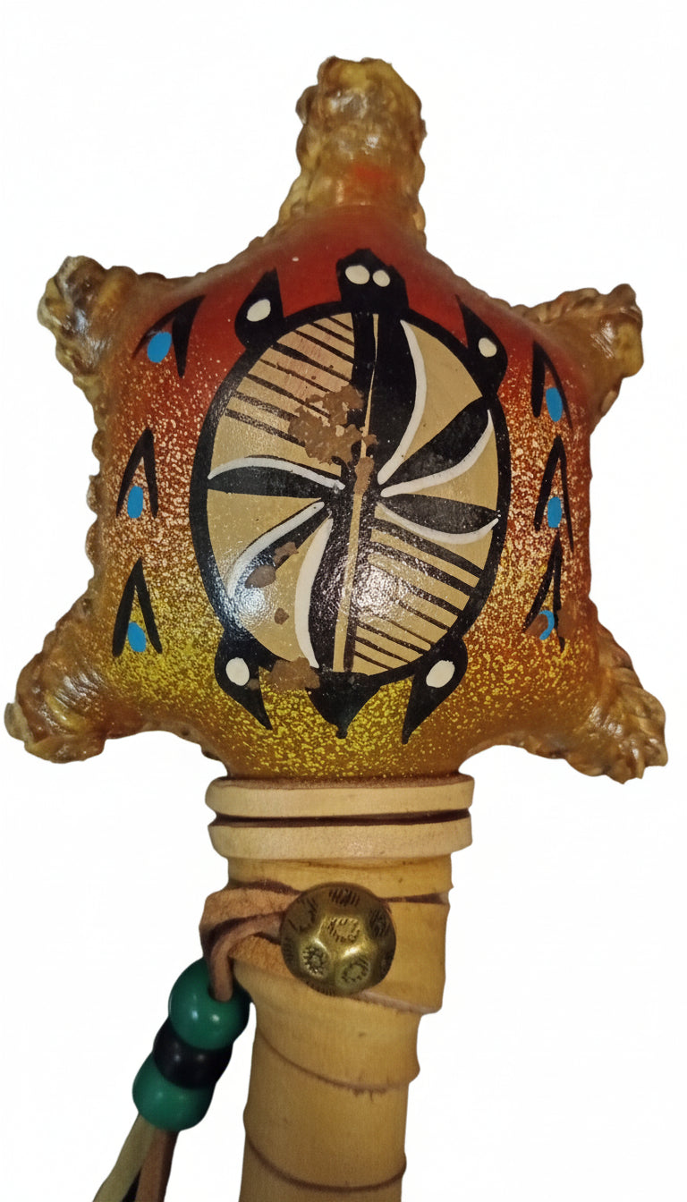 Authentic Navajo Art: Handcrafted Spirit Rattle by Geraldine Johnson (Census #409849) - Native American Collectible