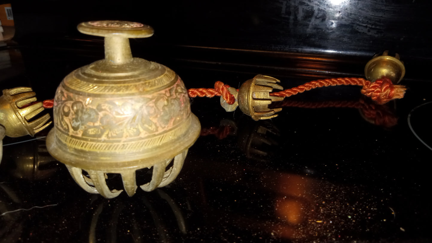Hand-Etched Indian Brass Chimes - Bohemian Global Decor Lot