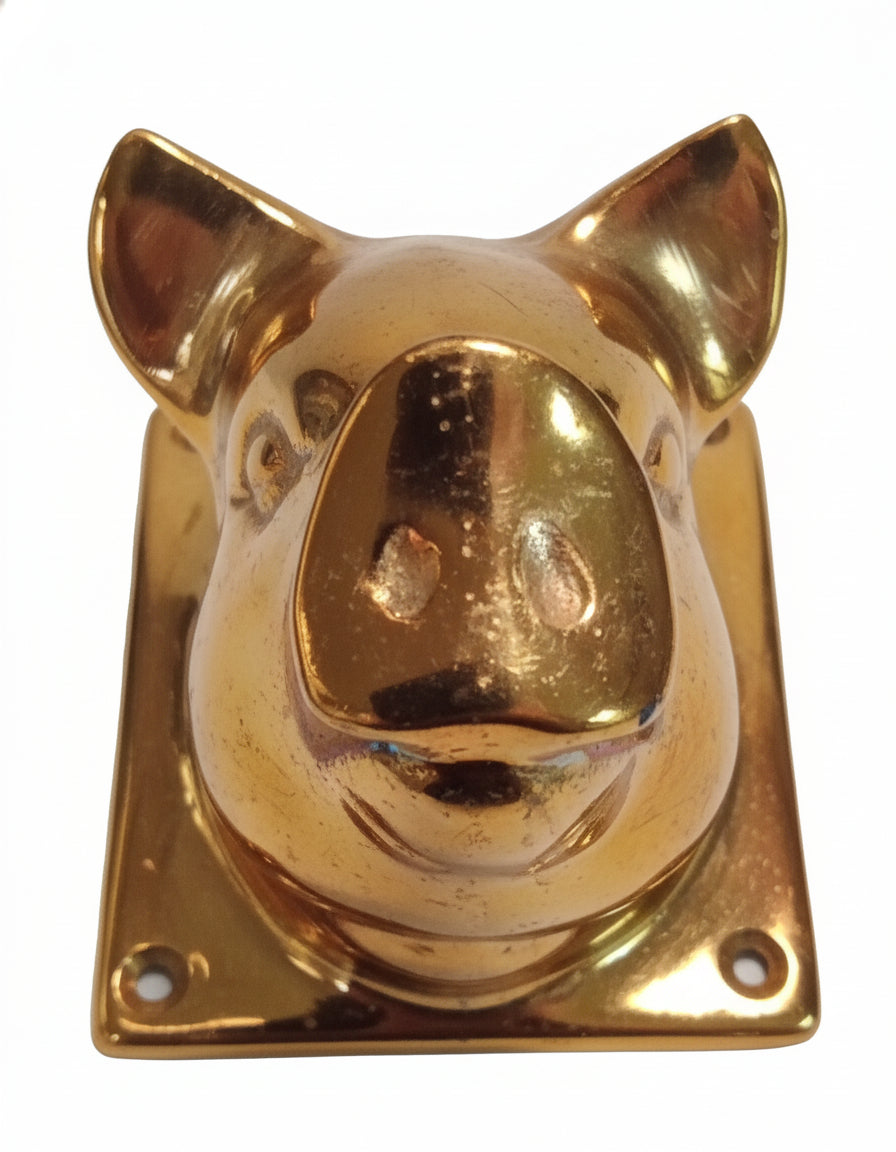 Vintage Solid Copper Pig Head Coat Hook | Farmhouse Nursery Decor | Heirloom Quality Wall Hanger
