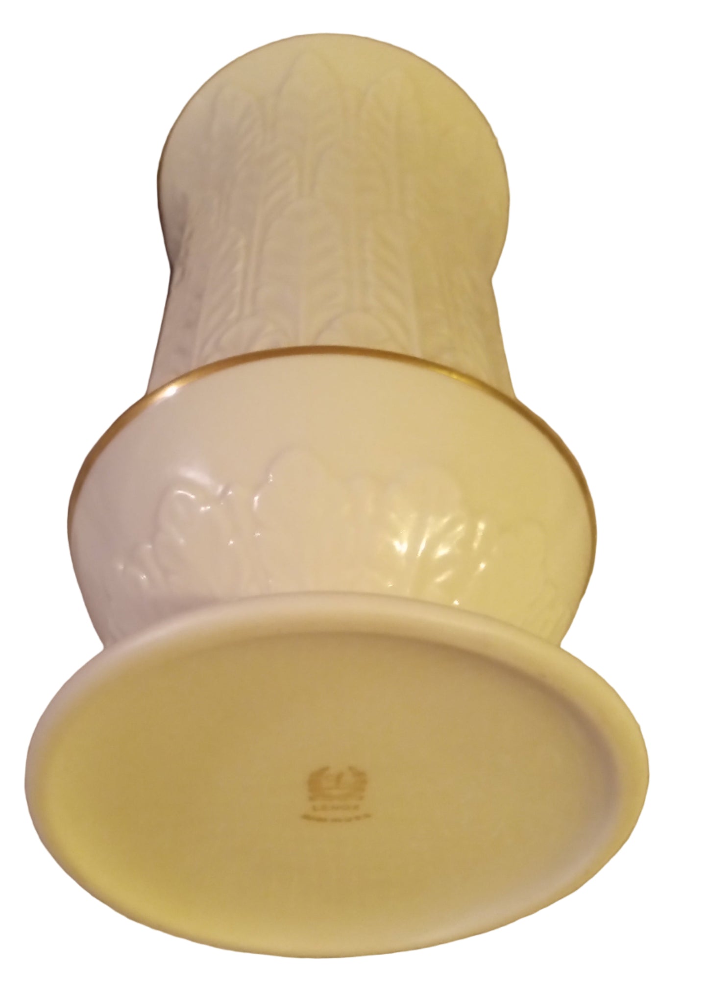 Monumental Lenox Ivory China 24K Gold 12+" Vase | Mint Perfect USA Acanthus Leaf Urn