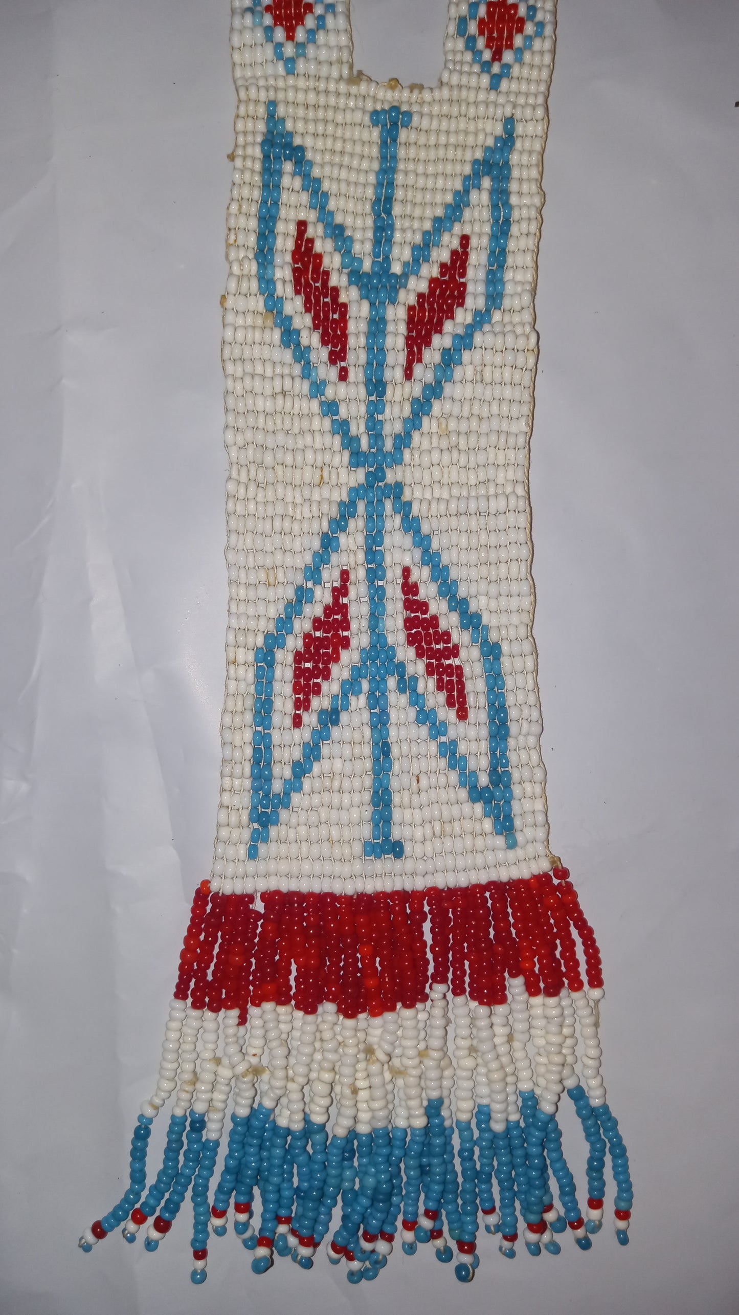 Very Nice Handmade Beaded Necklace Plains Style Estimated Era: Mid-20th Century (1950's-1990)