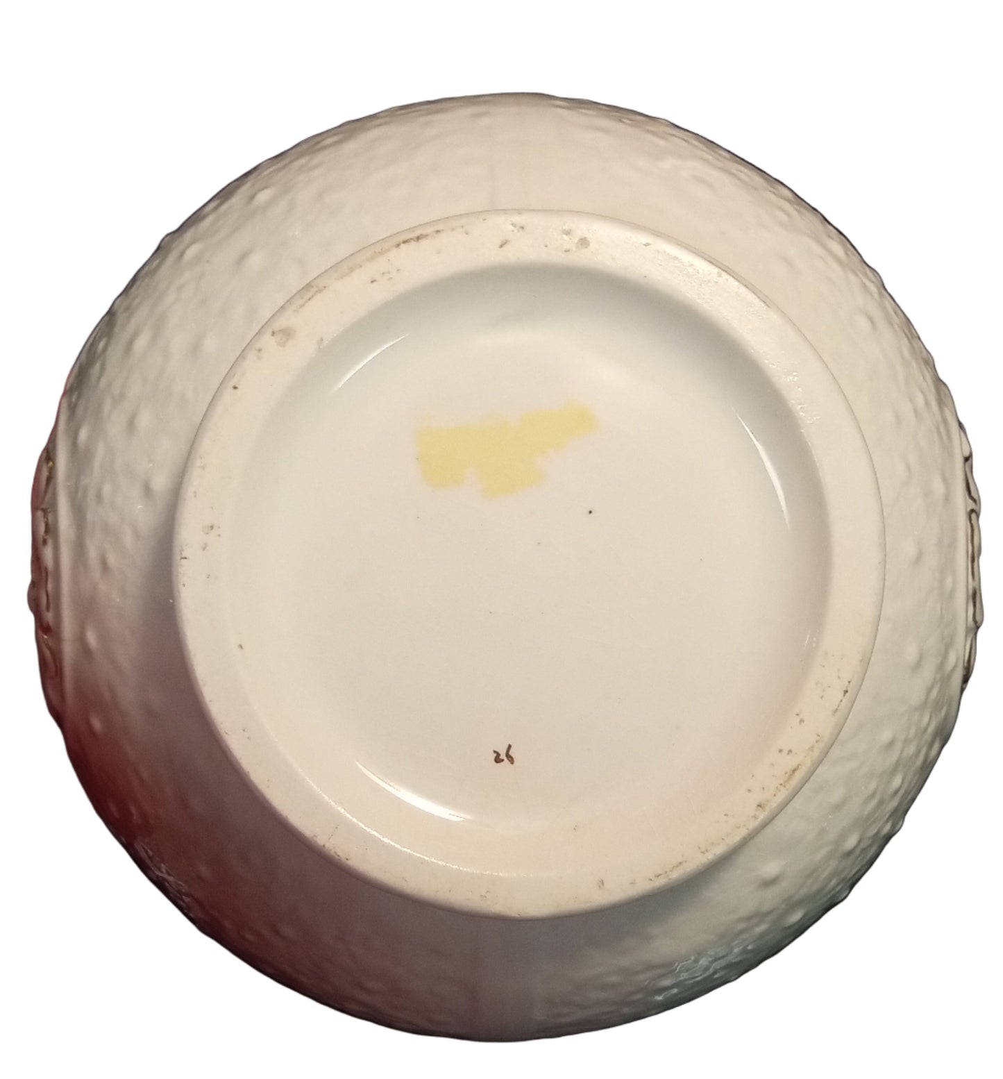 Early 1900's Embossed Floral Wash Pitcher – White with Gold & Yellow Accents – Victorian Ironstone Style