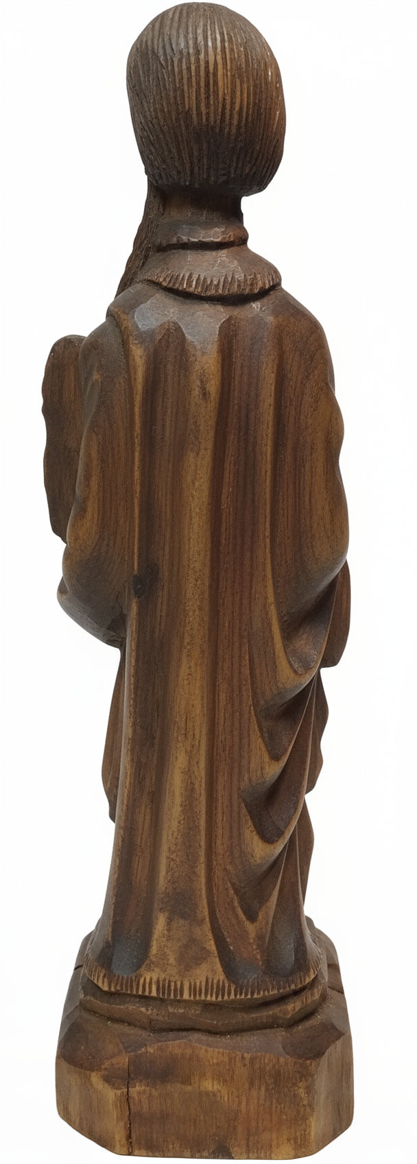 Sacred Journey: Vintage Hand-Carved Olive Wood Moses Statue (Approx. 10") - Holy Land Religious Art
