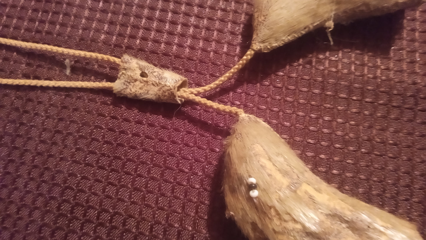 Vintage Indigenous Style Fetish Necklace | Real Fur/Hide Paw Amulet | Ceremonial Tribal Jewelry