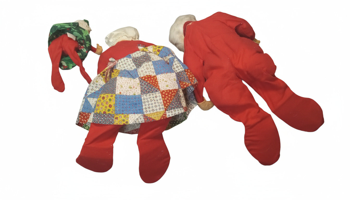 Nice Lot of 3 Annalee Santa and Mrs. Claus figures pair plus bonus Qty.3 dolls!!