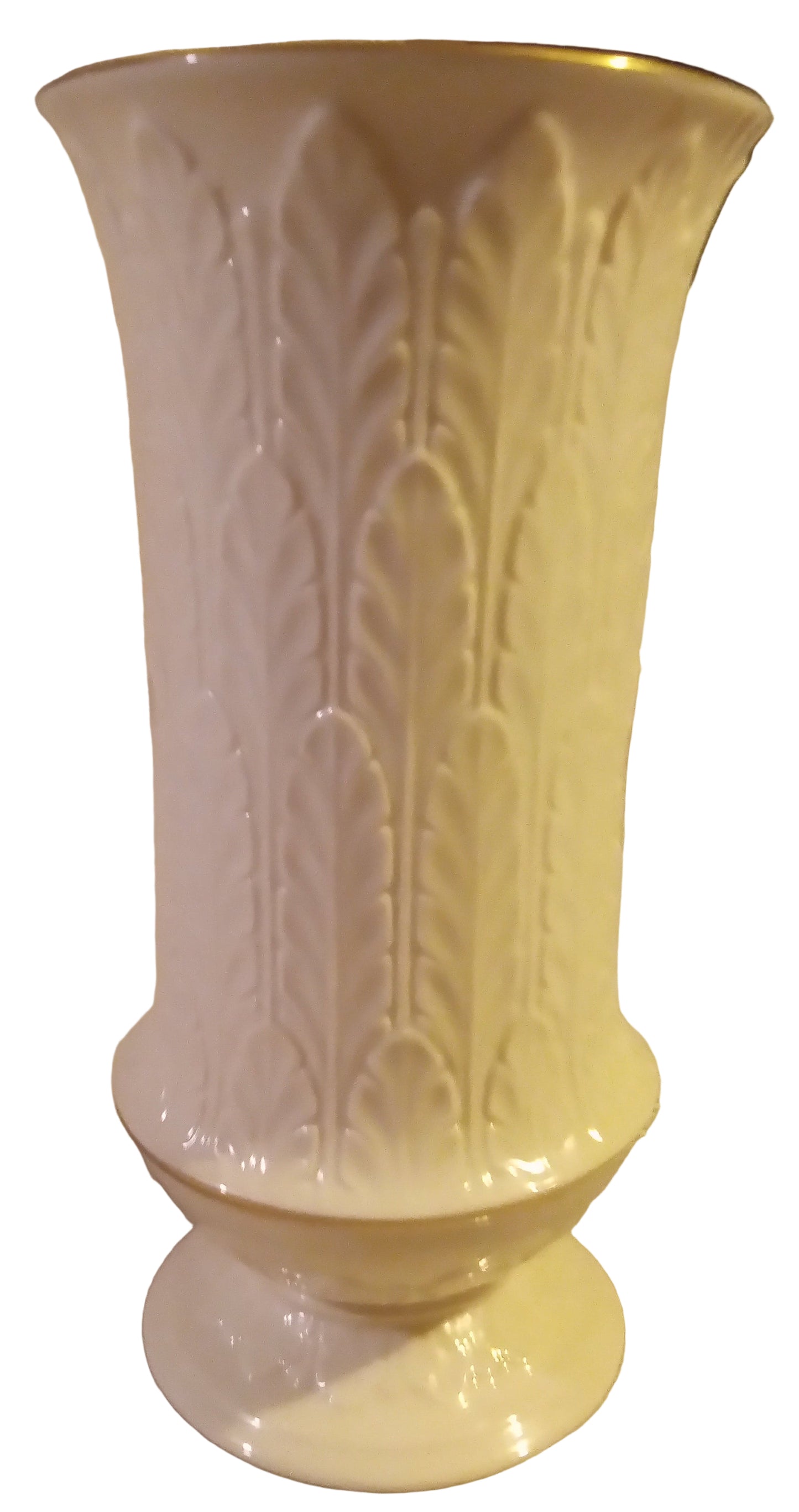 Monumental Lenox Ivory China 24K Gold 12+" Vase | Mint Perfect USA Acanthus Leaf Urn