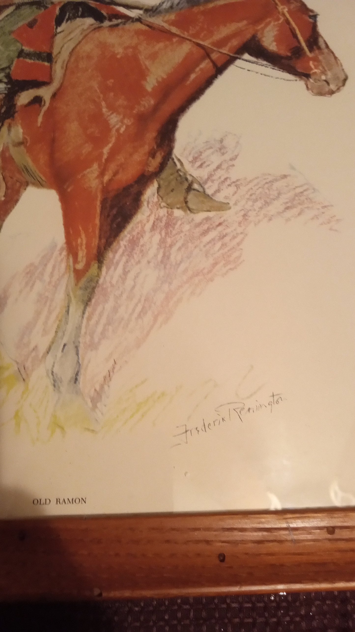 Complete Set of 3 FREDERIC REMINGTON Prints: A Sioux Chief, Arizona Cowboy, Old Ramon | Framed, Glass, Perfect Condition