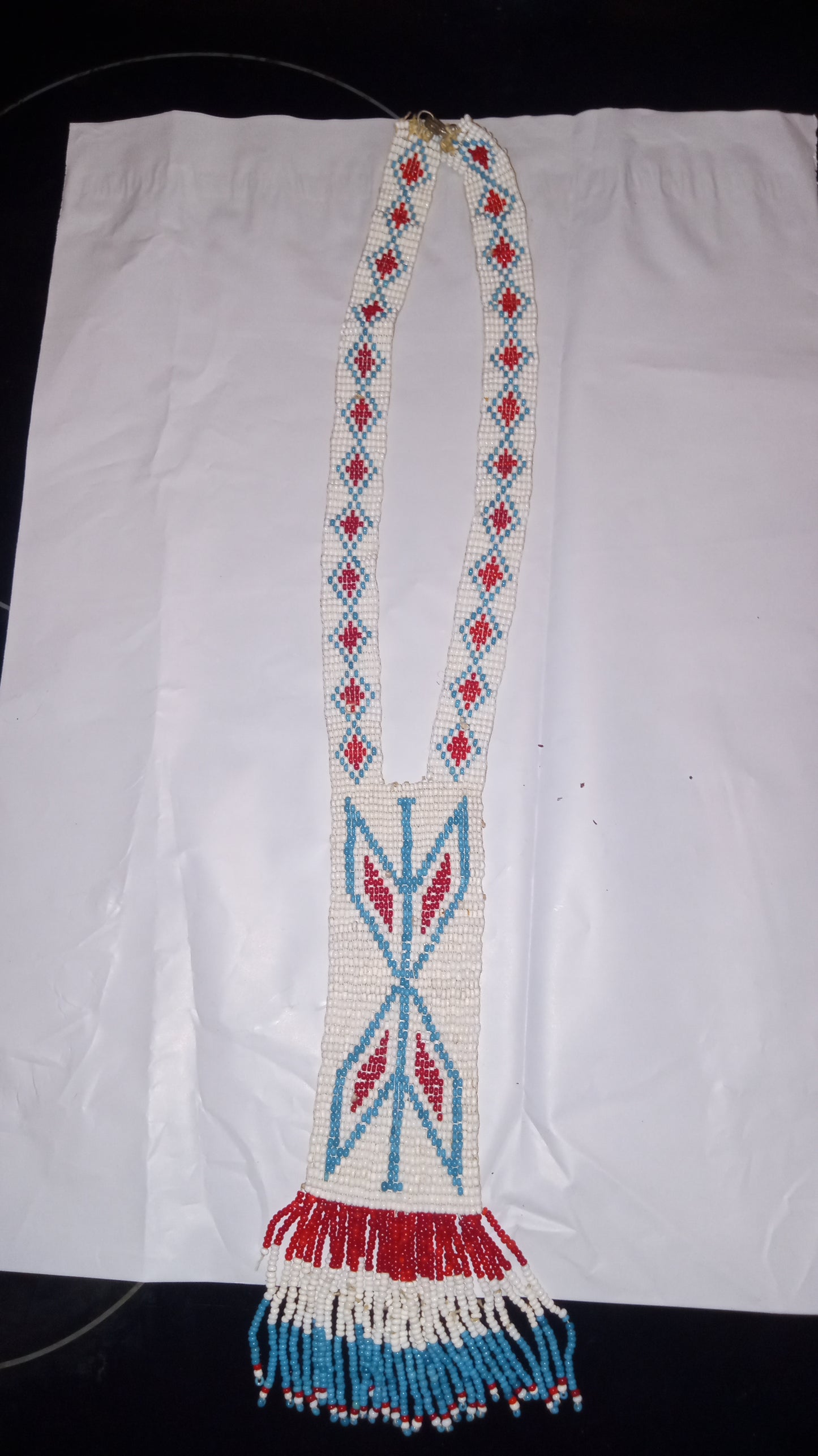 Very Nice Handmade Beaded Necklace Plains Style Estimated Era: Mid-20th Century (1950's-1990)
