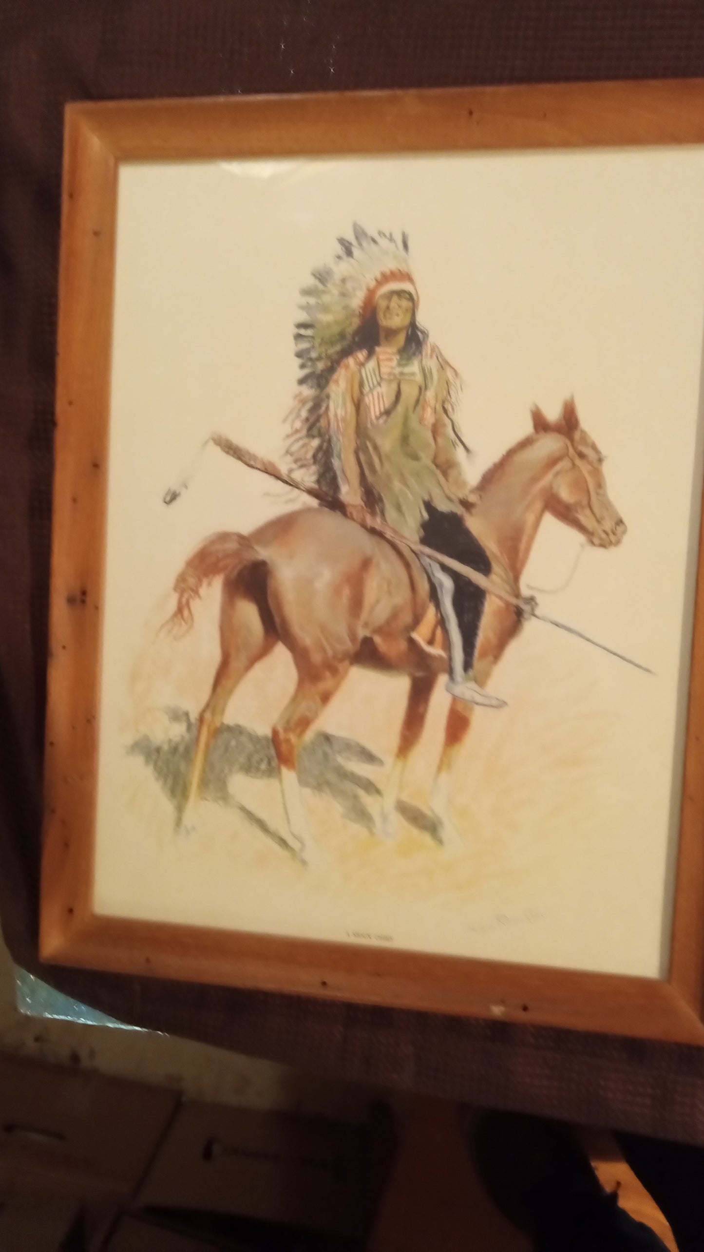 Complete Set of 3 FREDERIC REMINGTON Prints: A Sioux Chief, Arizona Cowboy, Old Ramon | Framed, Glass, Perfect Condition