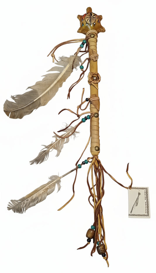 Authentic Navajo Art: Handcrafted Spirit Rattle by Geraldine Johnson (Census #409849) - Native American Collectible