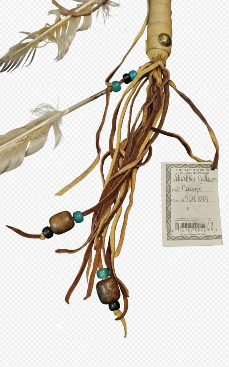 Authentic Navajo Art: Handcrafted Spirit Rattle by Geraldine Johnson (Census #409849) - Native American Collectible