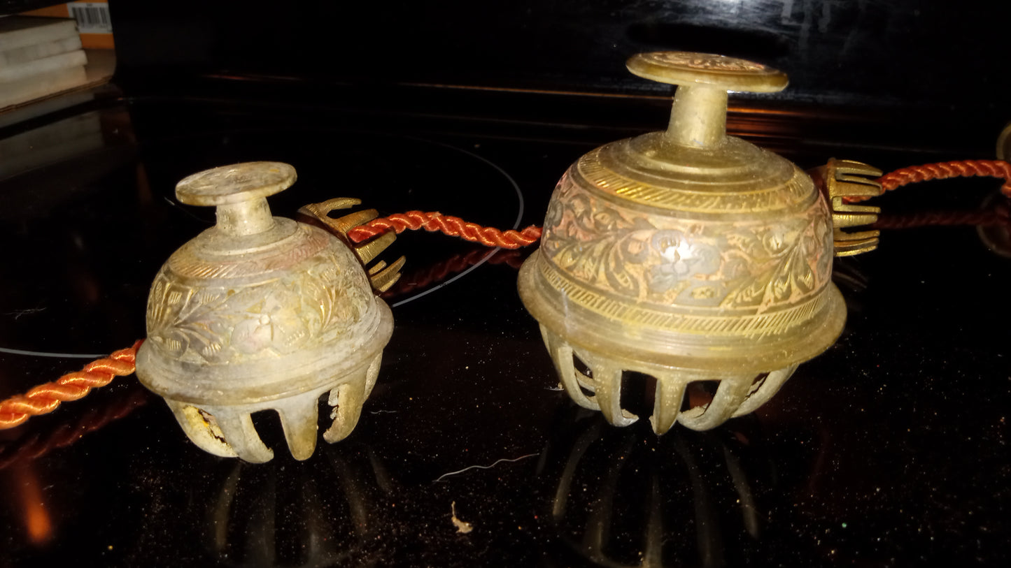 Hand-Etched Indian Brass Chimes - Bohemian Global Decor Lot