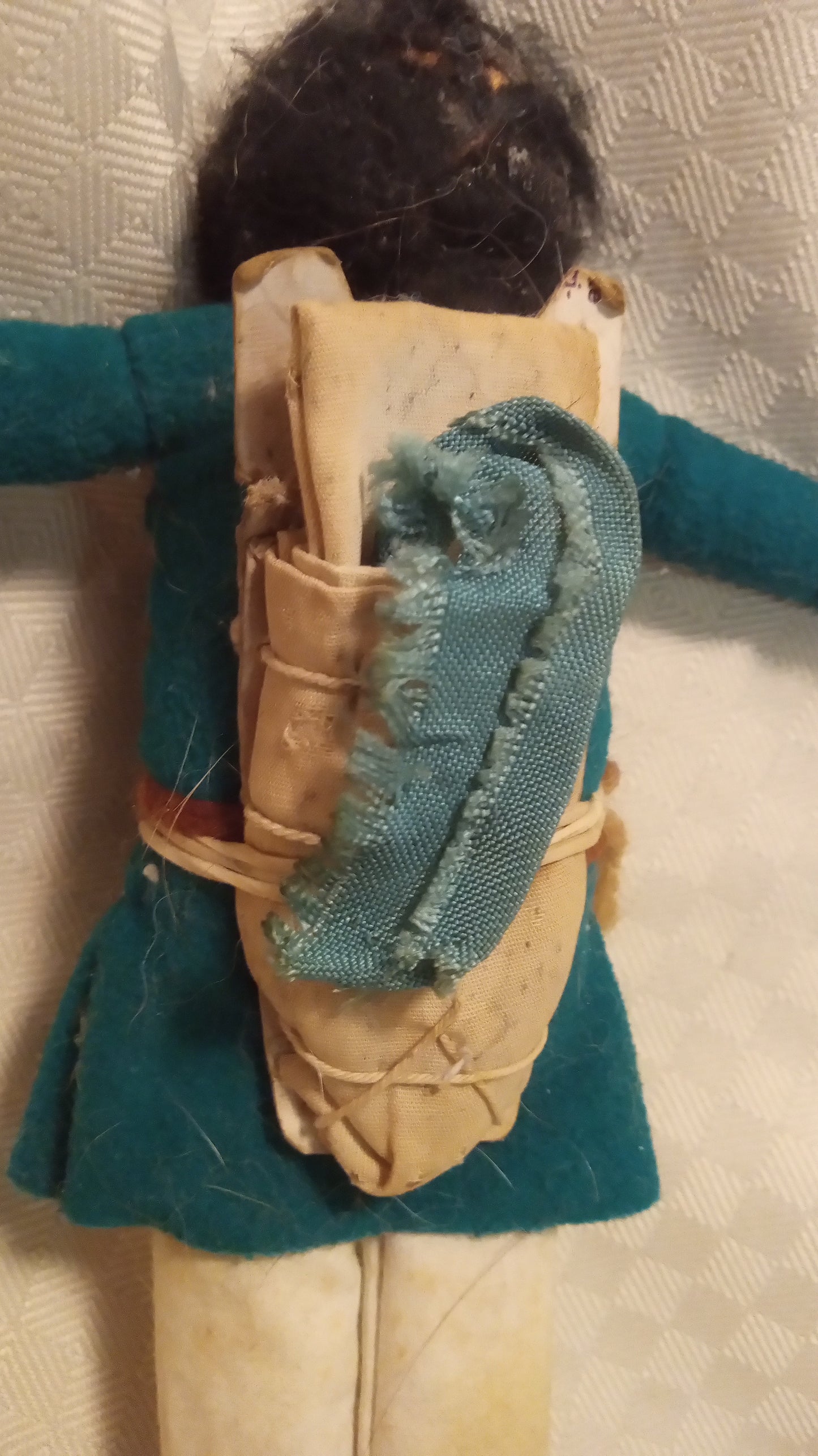 Signed TARA Vintage Native American Papoose Carrier Doll | Handmade Folk Art Figure (8")