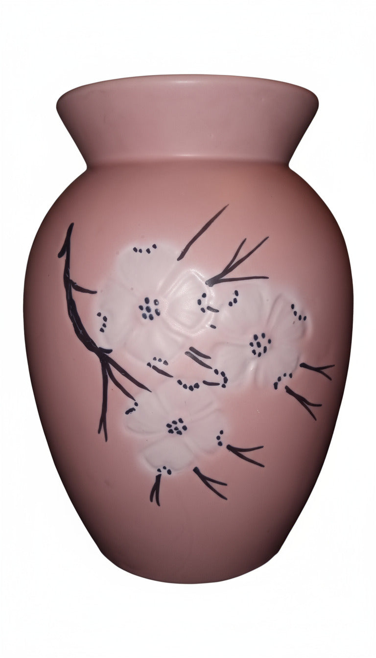 Nice Large Vintage 1950's-60's Pink Rose McCoy Vase (Set Of 2)