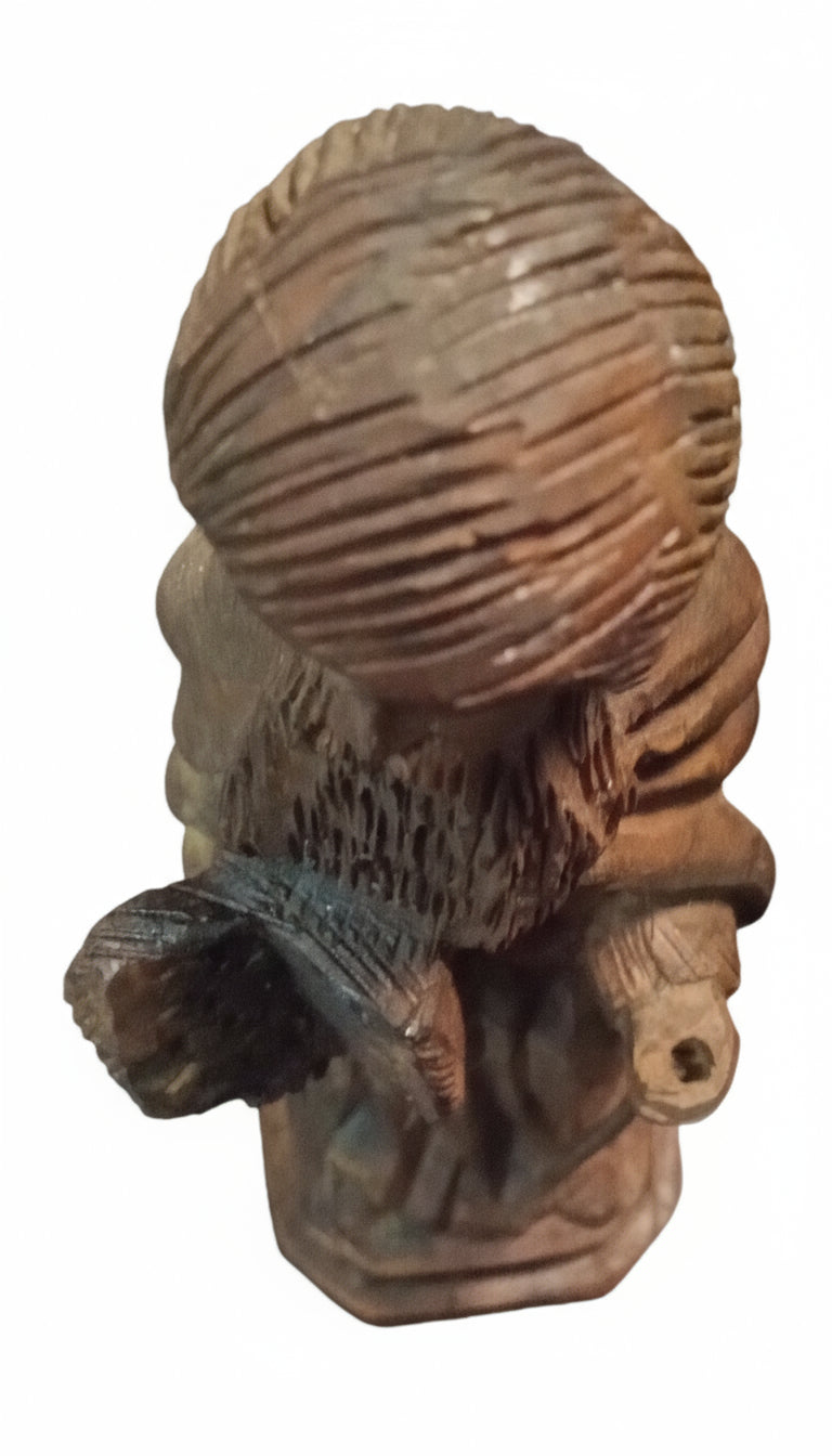 Sacred Journey: Vintage Hand-Carved Olive Wood Moses Statue (Approx. 10") - Holy Land Religious Art