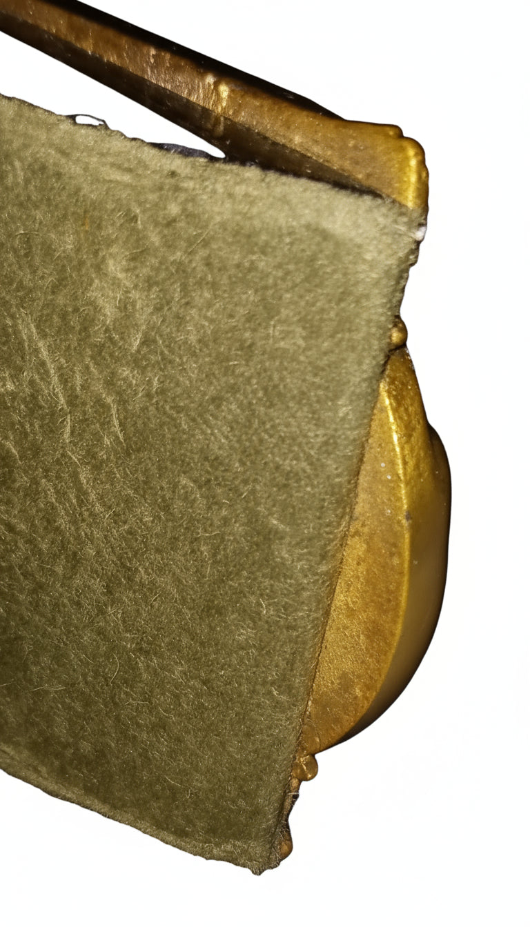 Antique Ornate Brass Ink Blotter Wooden Curved Bottom Highly Detailed