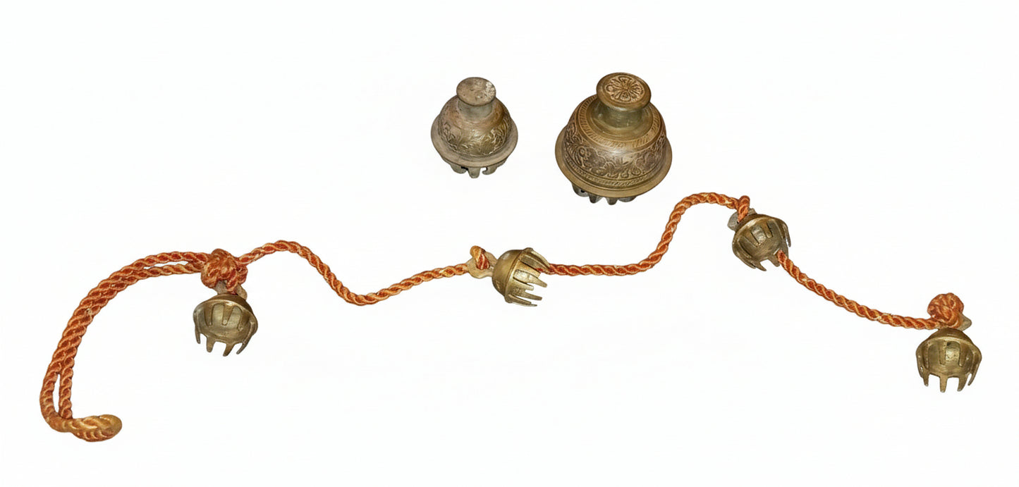 Hand-Etched Indian Brass Chimes - Bohemian Global Decor Lot