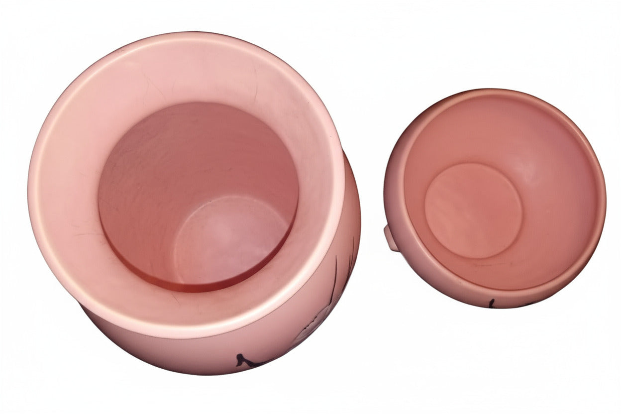 Nice Large Vintage 1950's-60's Pink Rose McCoy Vase (Set Of 2)