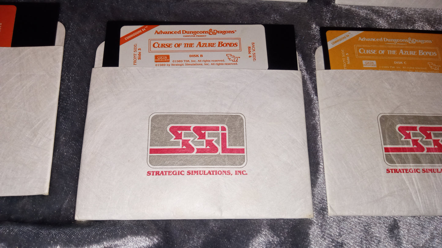 Commodore 64/128 – Curse of the Azure Bonds (SSI AD&D, 1989) – Complete Box Set