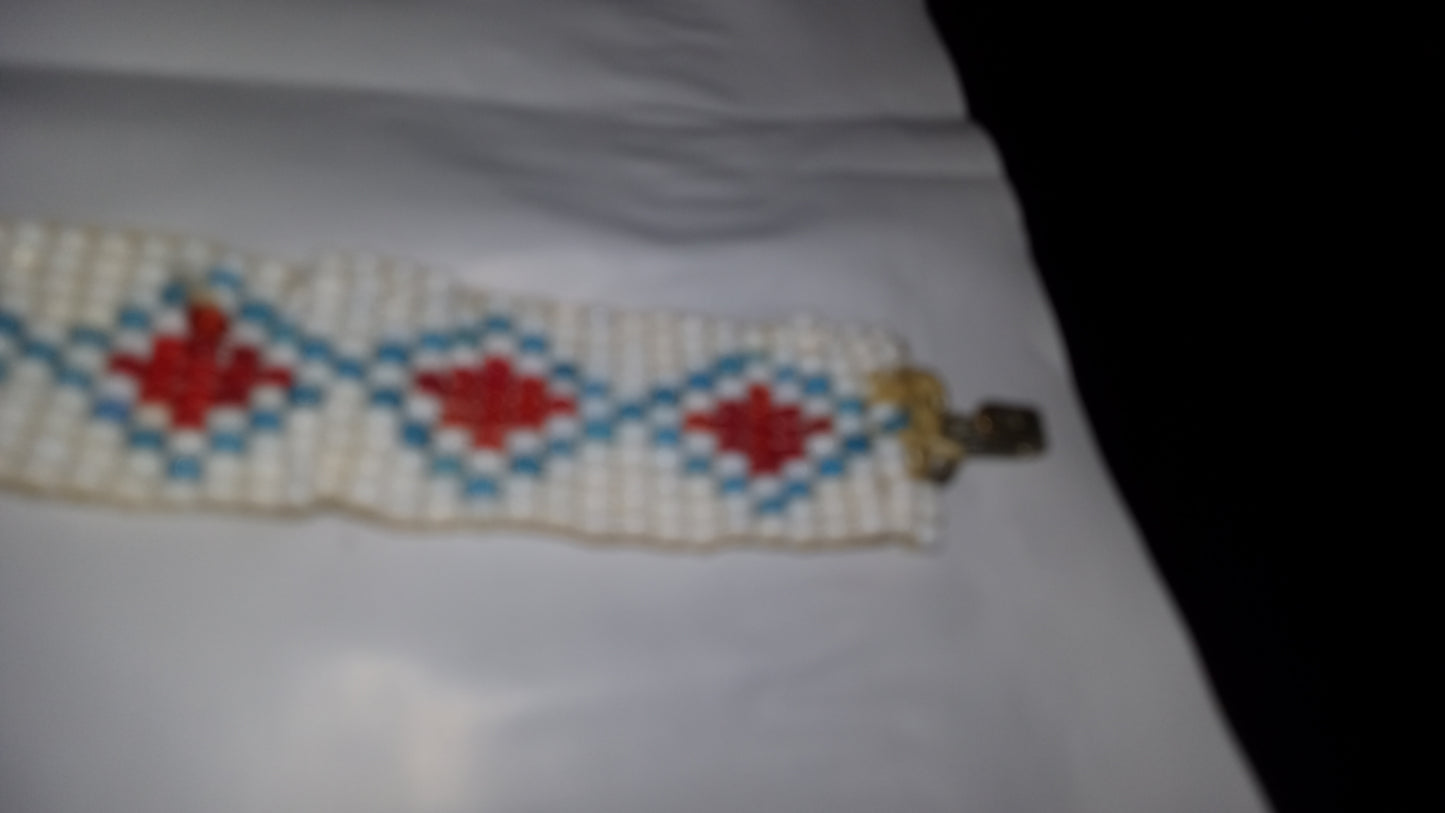 Very Nice Handmade Beaded Necklace Plains Style Estimated Era: Mid-20th Century (1950's-1990)