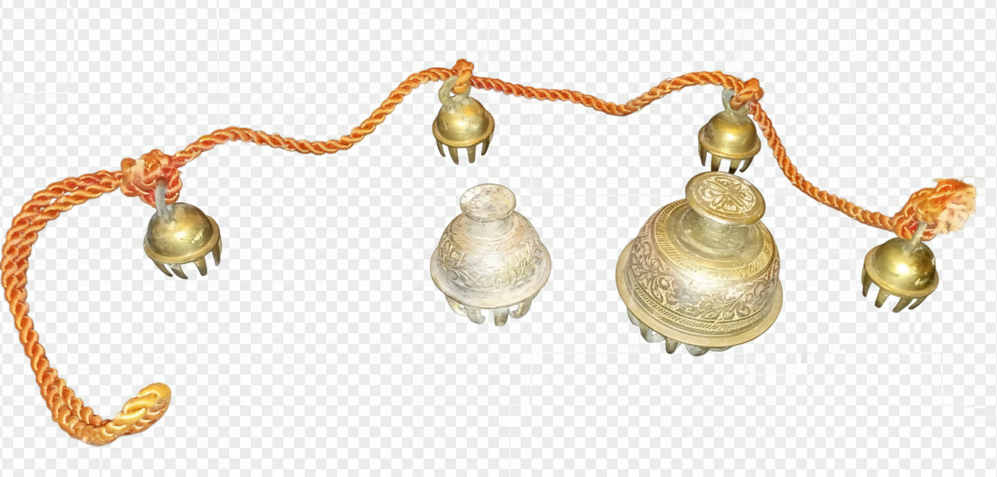 Hand-Etched Indian Brass Chimes - Bohemian Global Decor Lot