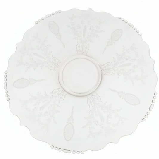 14-1/2" Imperial Candlewick LIDO Etched Serving Platter | Clear Elegant Glass Centerpiece | FREE Insured US Priority Ship