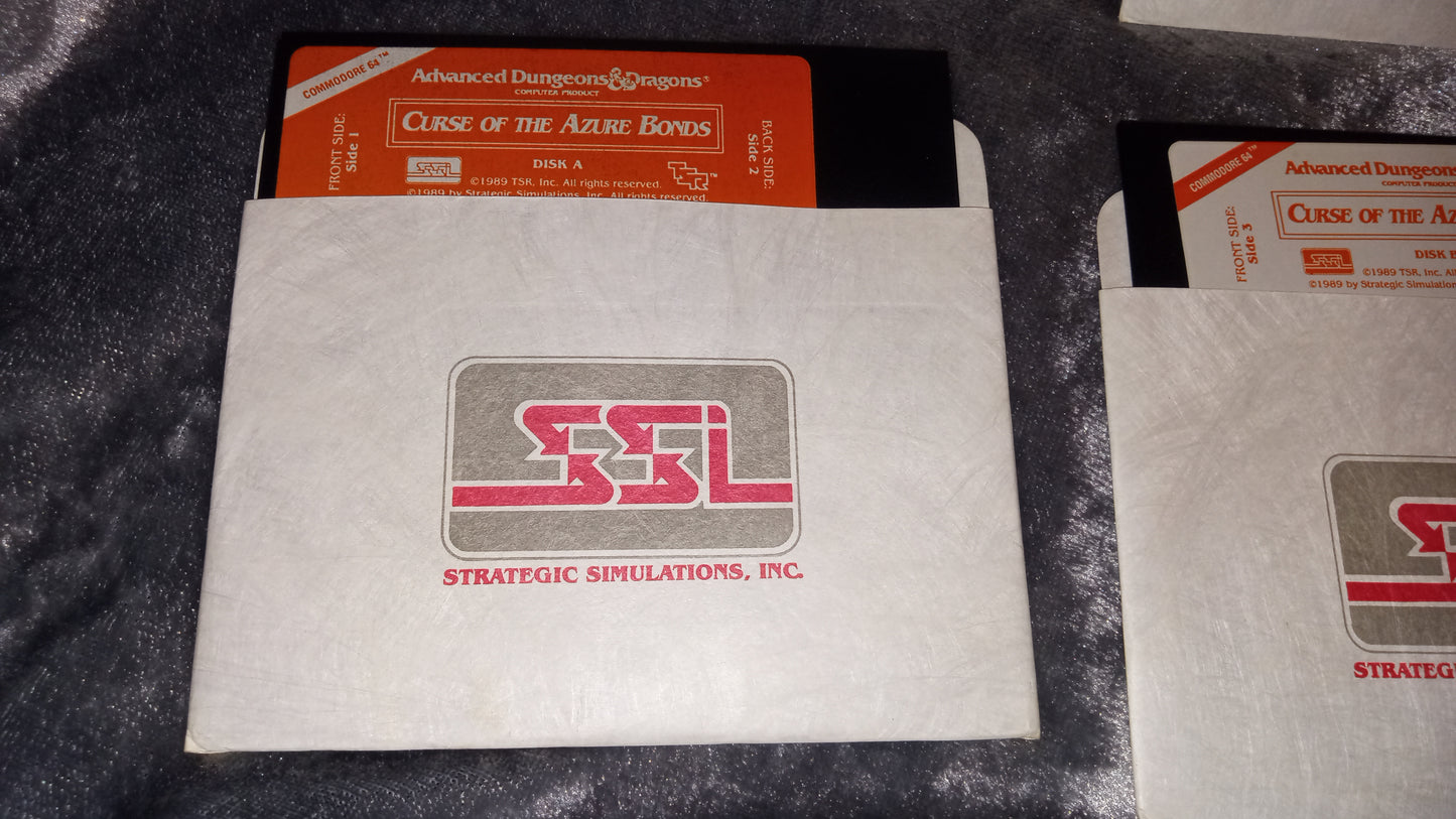 Commodore 64/128 – Curse of the Azure Bonds (SSI AD&D, 1989) – Complete Box Set
