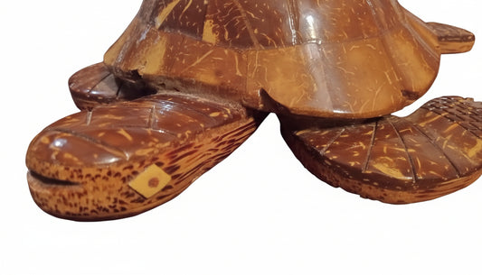 Aloha Wood Art by Le Family 3D Honu Turtle Figurine | Intricate Coconut Wood Carving | Hawaiian Sea Life Collectible