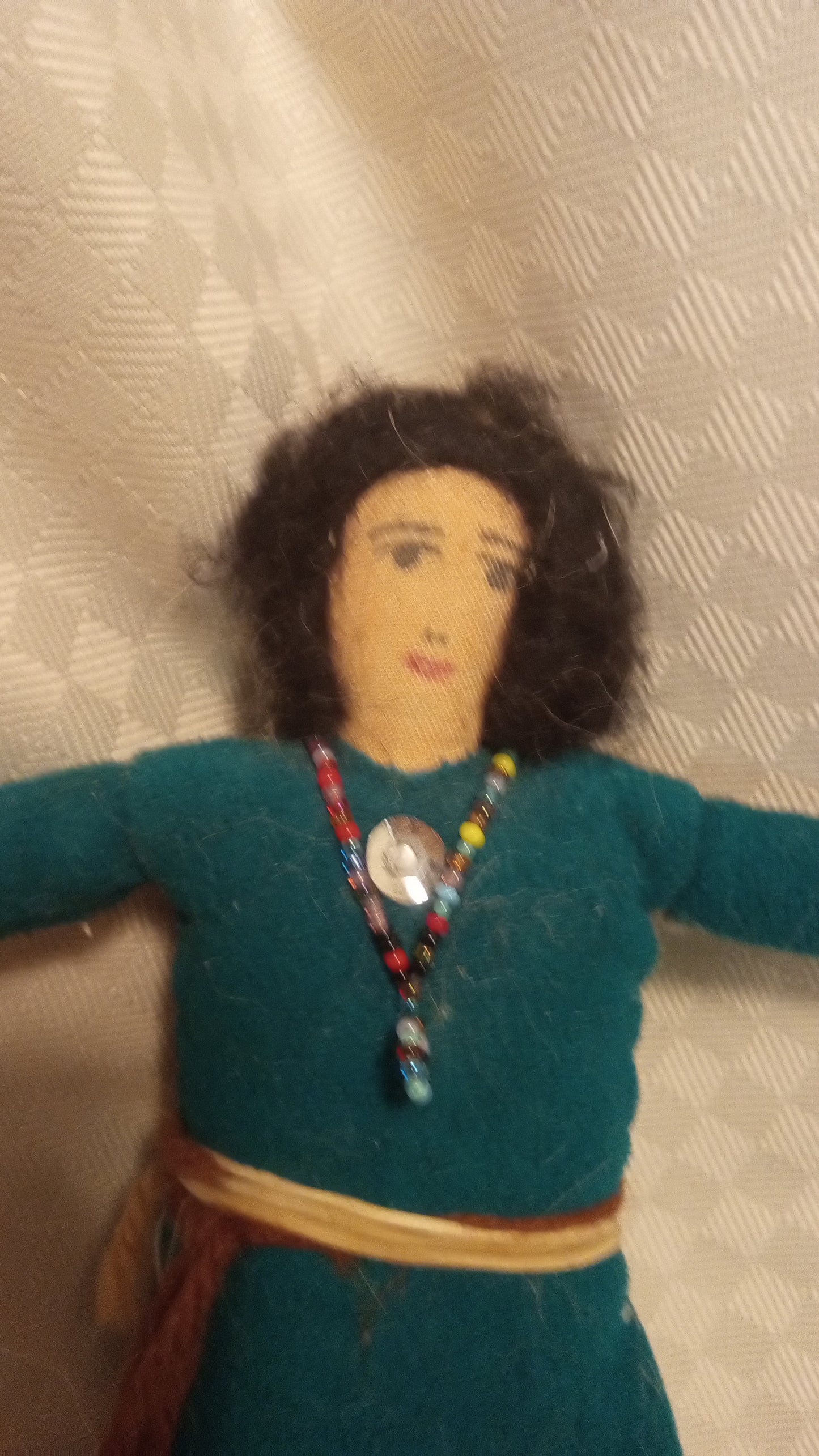 Signed TARA Vintage Native American Papoose Carrier Doll | Handmade Folk Art Figure (8")