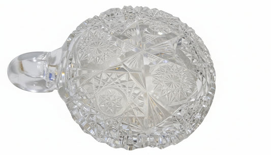 1890–1915 Antique Cut/Pressed Glass Nappy Dish (5" ABCG Style) | Relish Bowl w/ Handle