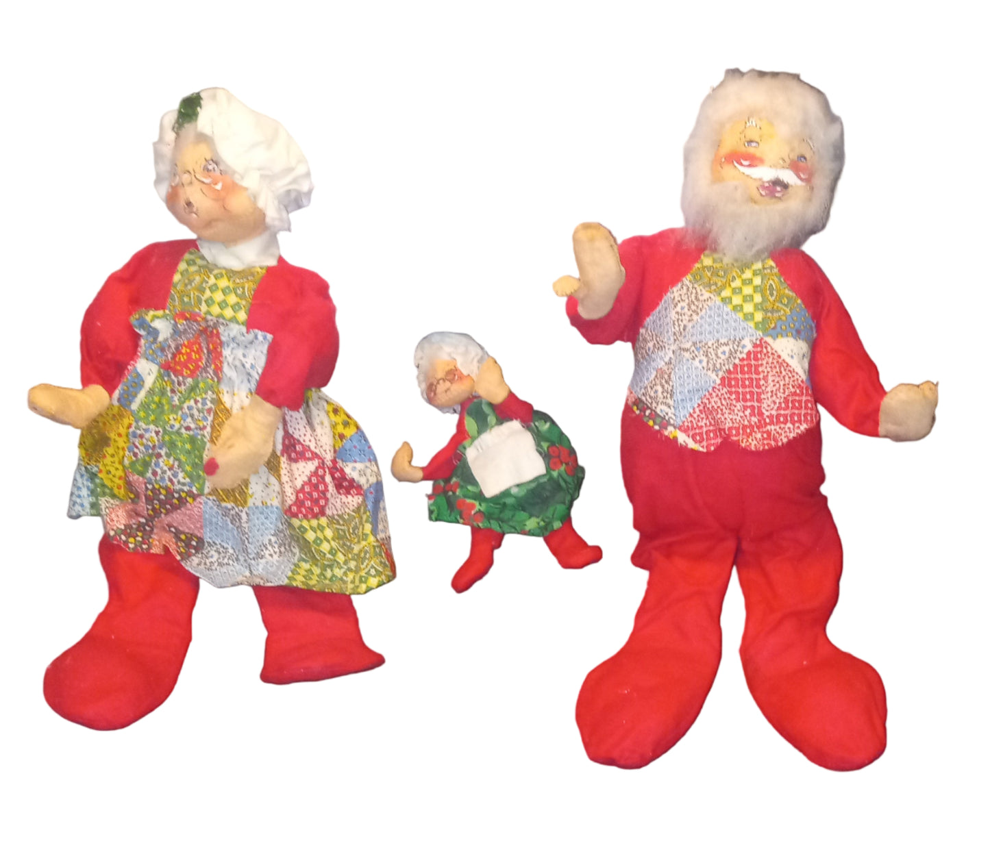 Nice Lot of 3 Annalee Santa and Mrs. Claus figures pair plus bonus Qty.3 dolls!!