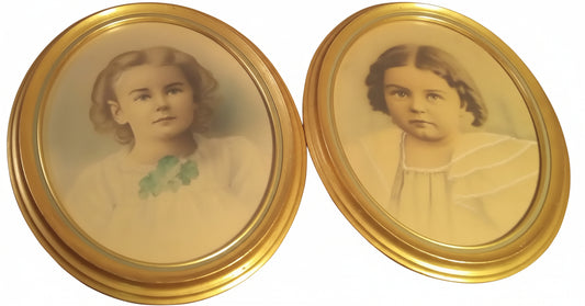 1897 Victorian Portraits Grace & Alice Sweeney | Hand-Colored 13.5x16.5