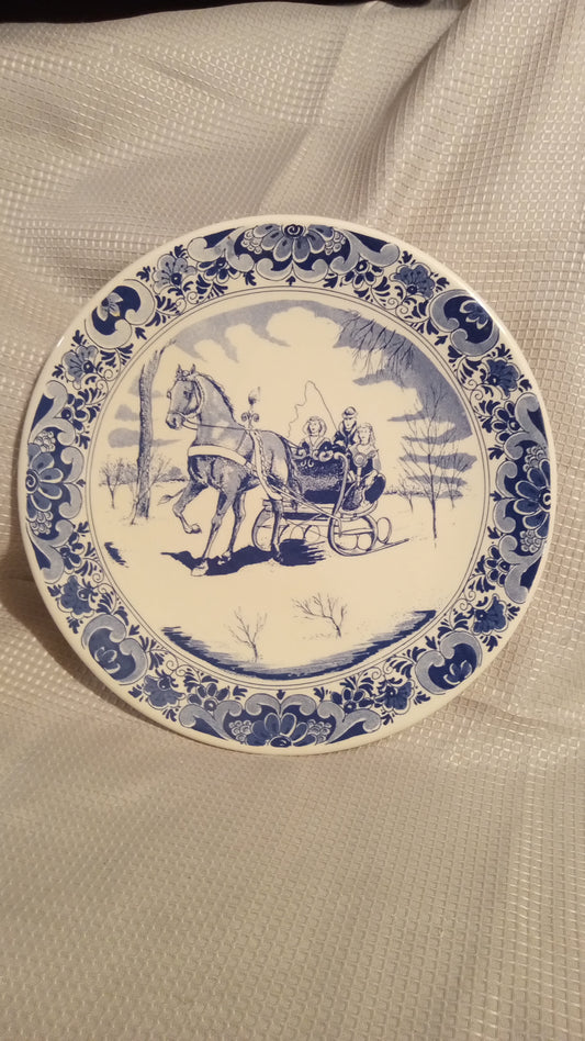 Delft Blauw Plate De Delftsche Schouwe | Handgeschilderd Sleigh