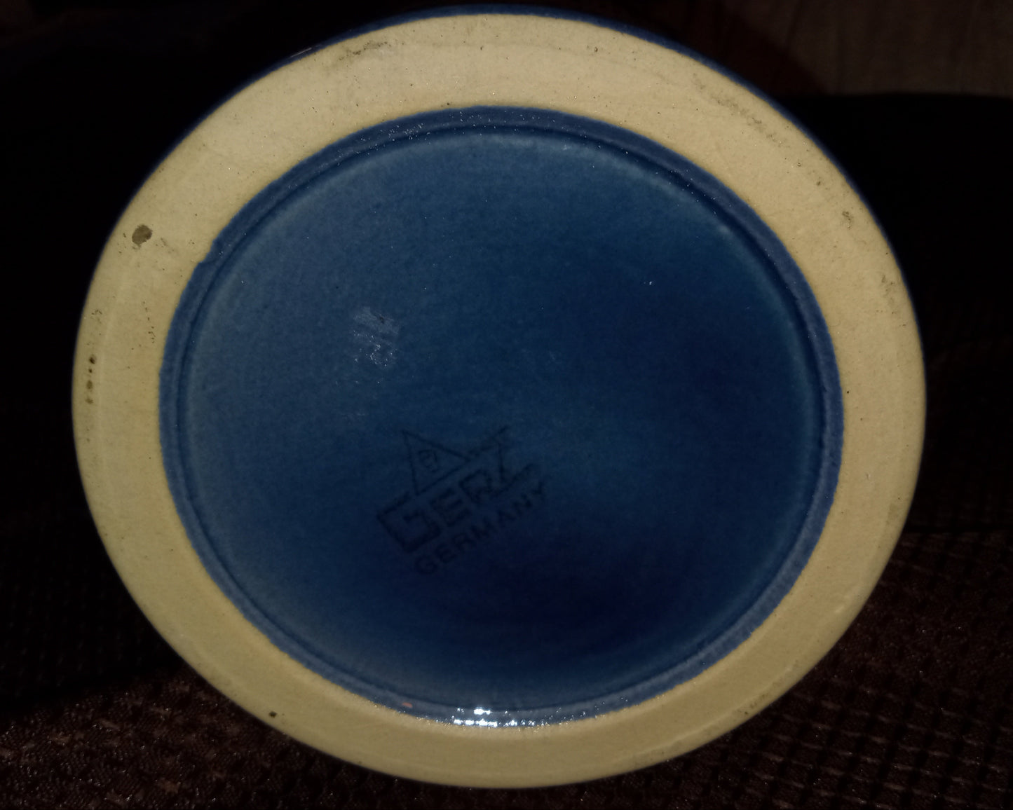 MINT GERZ German Beer Stein | Pewter Crown Lid, Cobalt Blue Stoneware | 1999 W. Geck Receipt Included