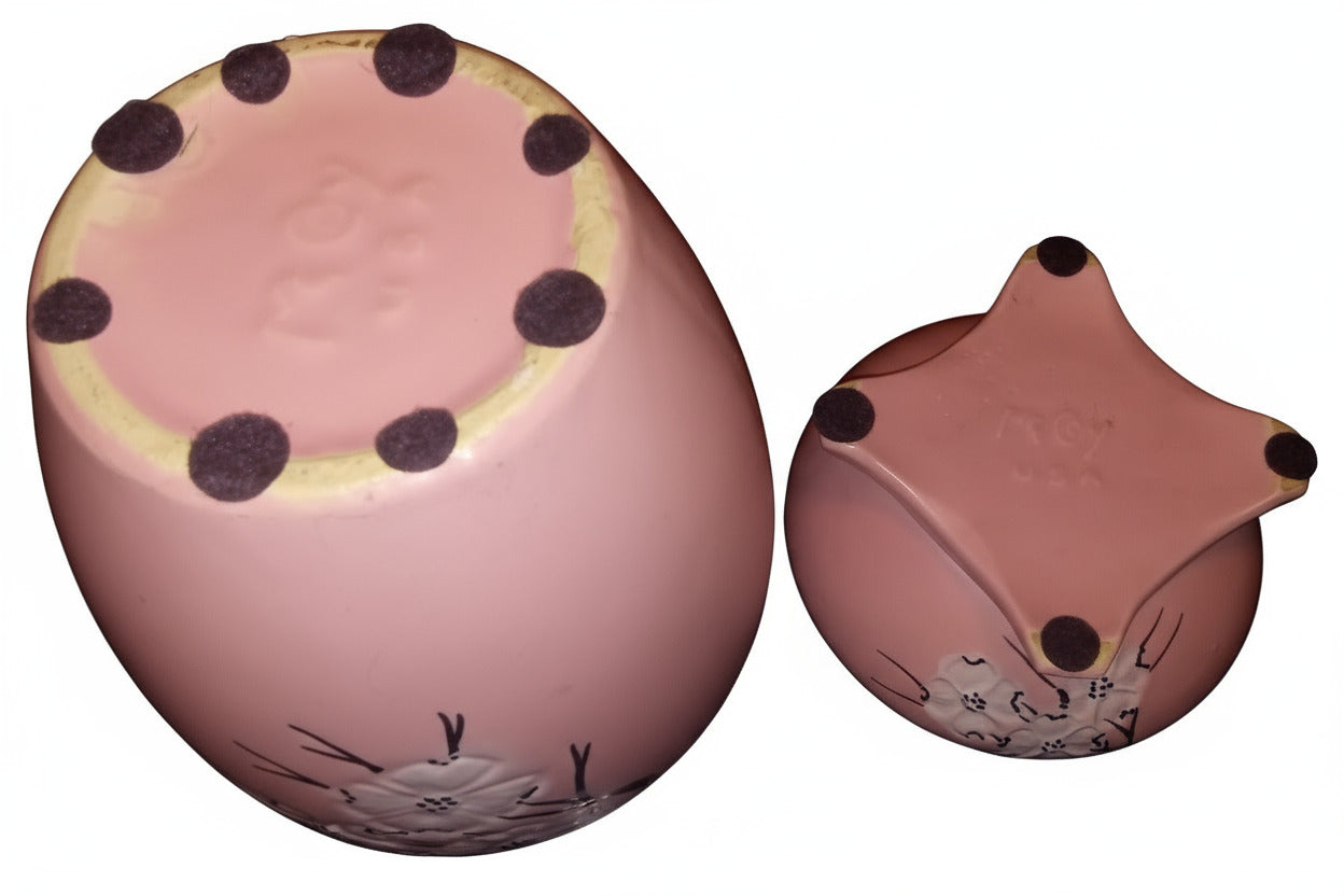 Nice Large Vintage 1950's-60's Pink Rose McCoy Vase (Set Of 2)