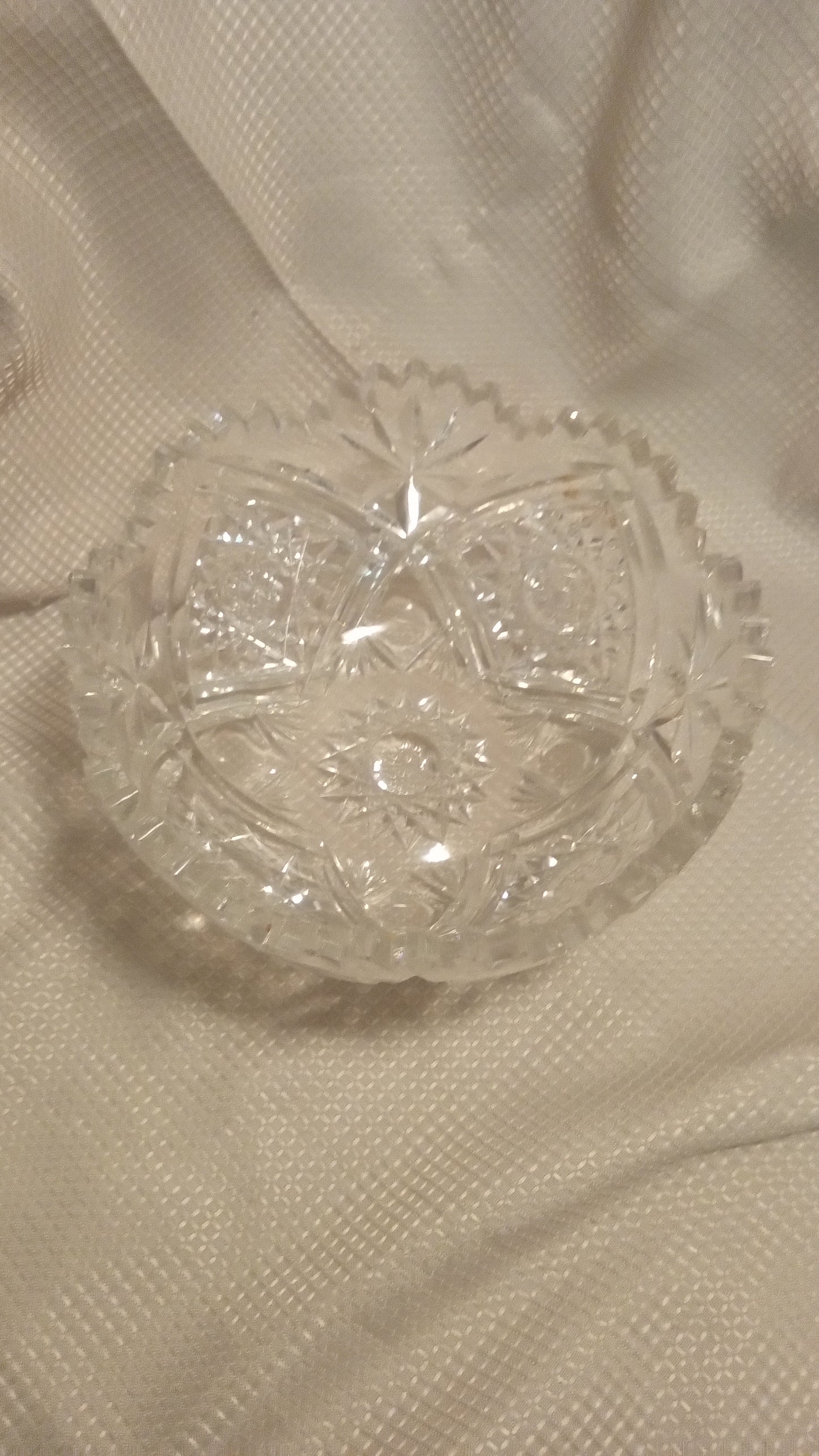 Spectacular Vintage Lead Crystal Centerpiece Bowl - 8" Heavy Brilliant Cut Glass | Early to Mid-Century Elegance